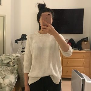 Theory thick knit white sweater